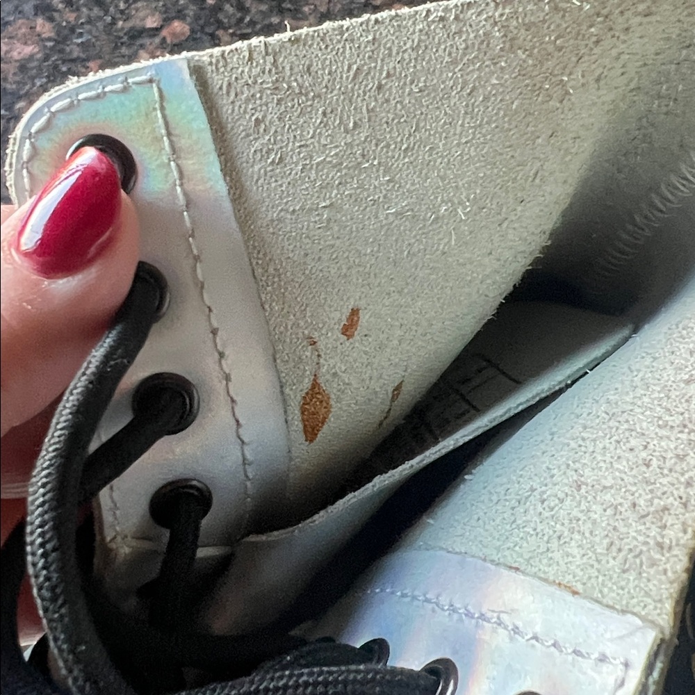 Dr. Martens Iridescent Silver Combat Boots size 6 - Picture 6 of 6